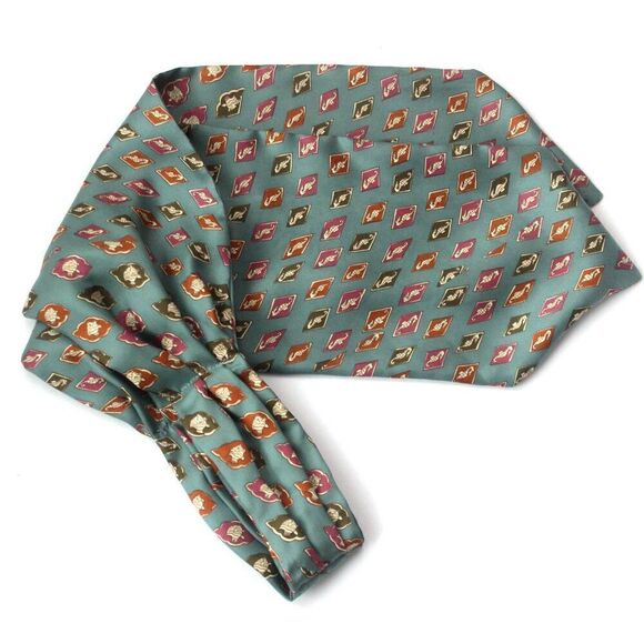 New Dusty Green Nautical Motive Men's Cravat Ascot Gift‎ Box A067 - Picture 5 of 10